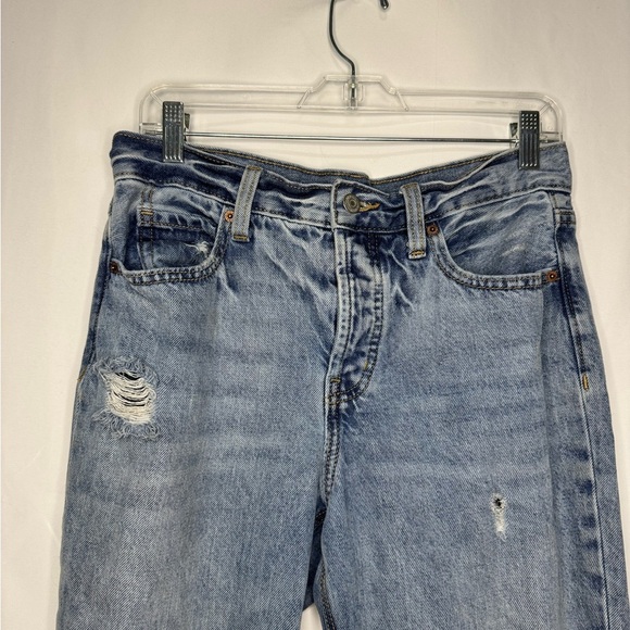 Old Navy High Rise Distressed Blue Jeans - Size 4 - Picture 3 of 8